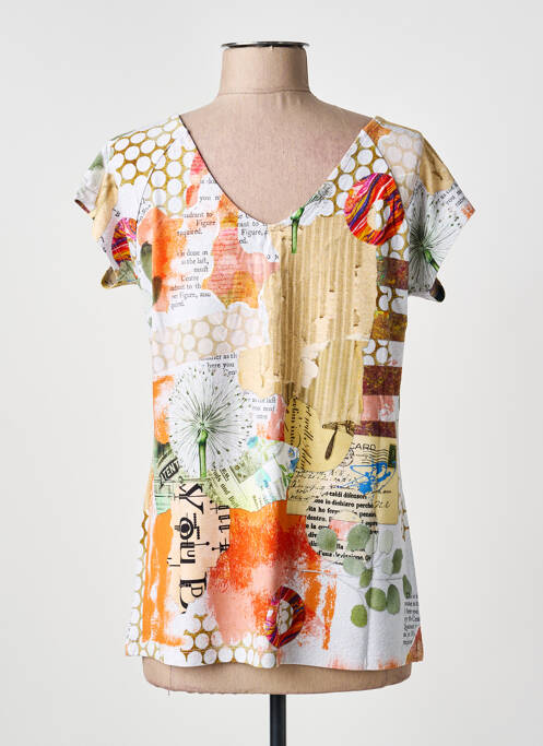 T-shirt imprimé fantaisie manches courtes orange DOLCEZZA femme