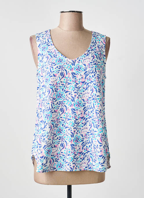 Top imprimé fantaisie sans manche bleu ESPRIT DE LA MER femme