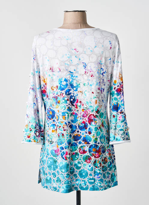 T-shirt imprimé fantaisie manches 3/4 bleu DOLCEZZA femme