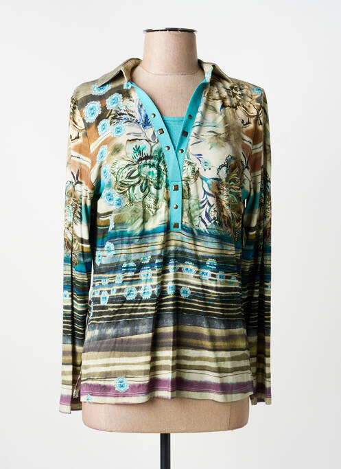 Polo manches longues manches longues vert GUY DUBOUIS femme