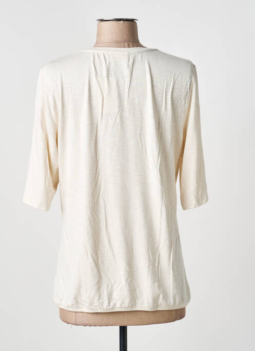T-shirt sérigraphie manches 3/4 beige BARBARA LEBEK femme