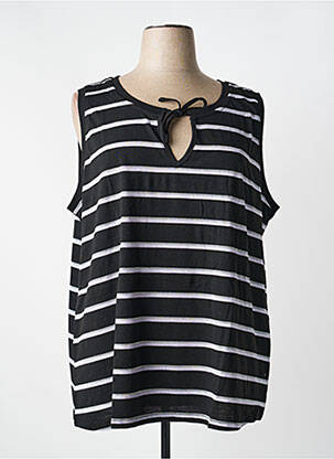 Top imprimé fantaisie sans manche noir SHEEGO femme