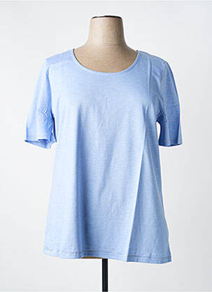 T-shirt coupe droite manches courtes bleu SHEEGO femme