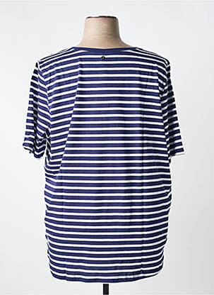 T-shirt col v manches courtes bleu SHEEGO femme