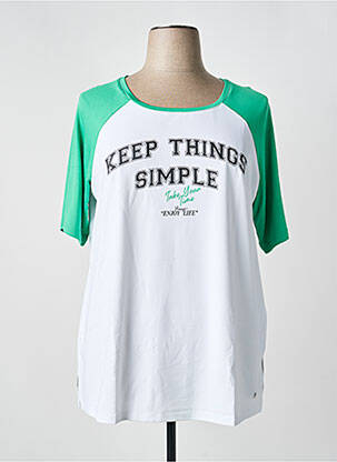 T-shirt coupe droite manches courtes vert SHEEGO femme
