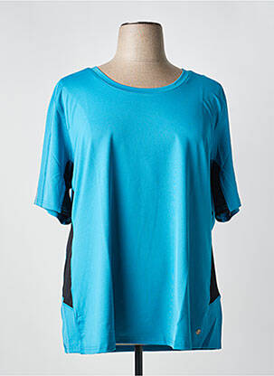 T-shirt coupe droite manches courtes bleu SHEEGO femme