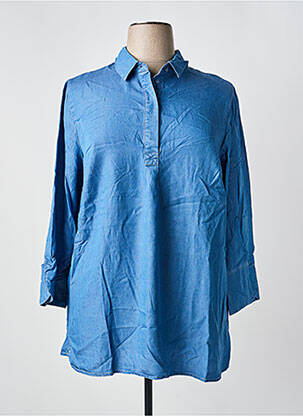 Chemisier coupe droite manches longues bleu SHEEGO femme