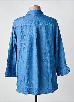 Chemisier coupe droite manches longues bleu SHEEGO femme