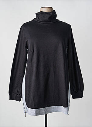 Pull col roulé coupe droite manches longues noir SHEEGO femme