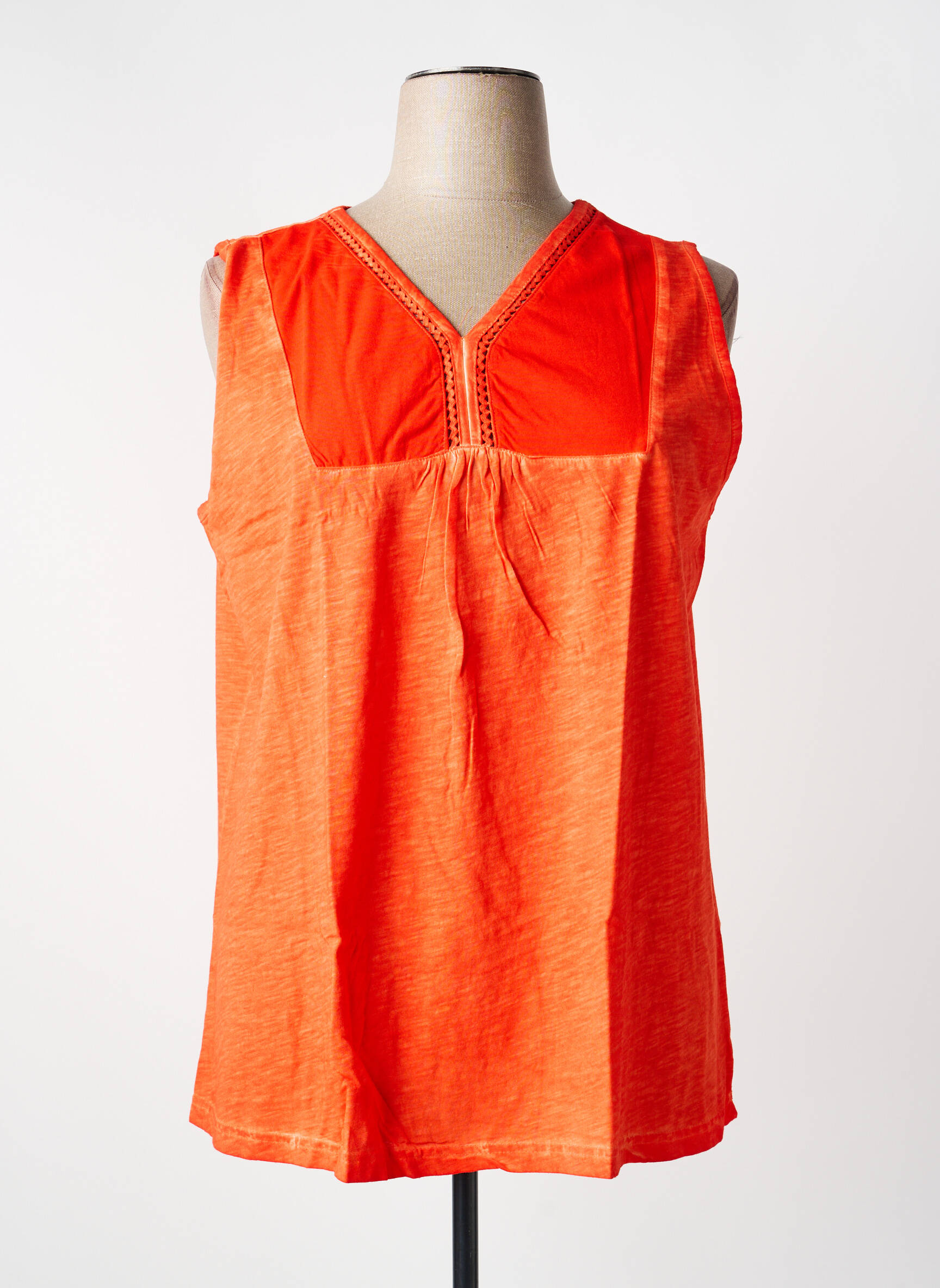 Débardeur coupe droite sans manche orange SHEEGO femme