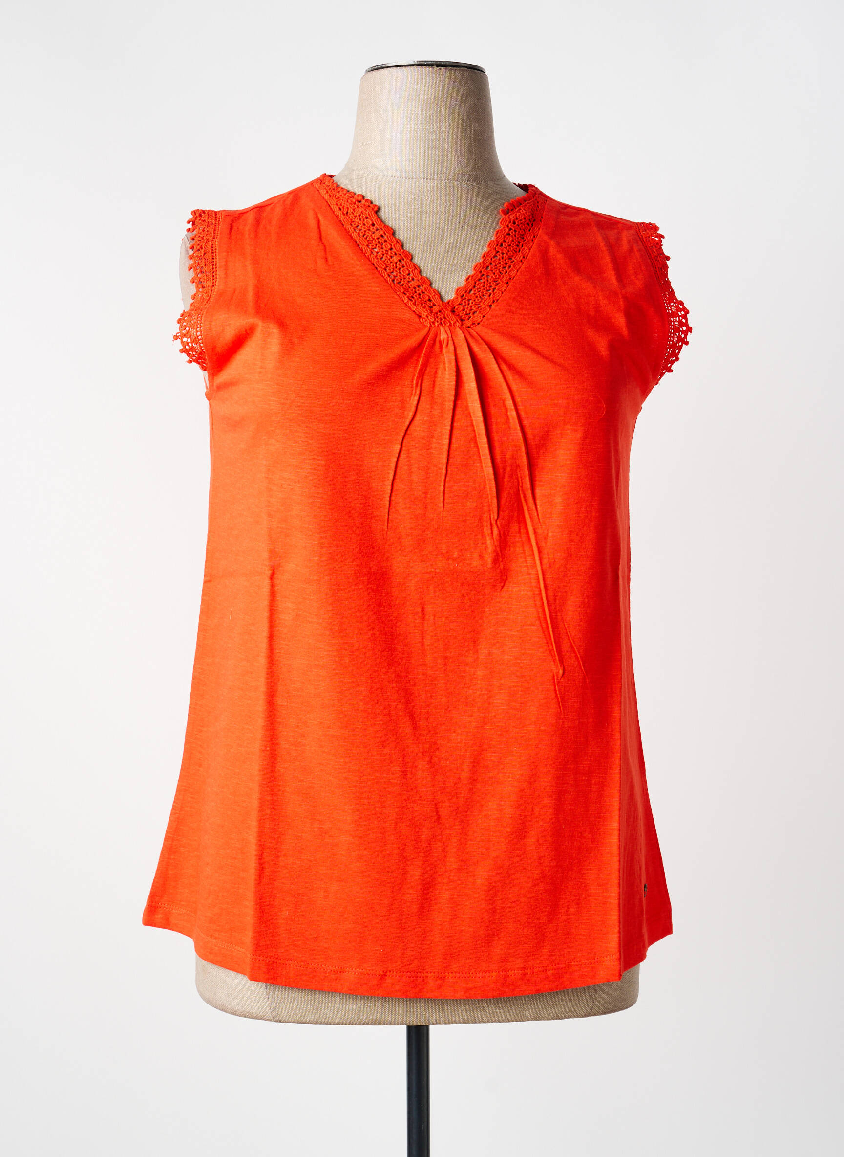 Débardeur coupe droite sans manche orange SHEEGO femme