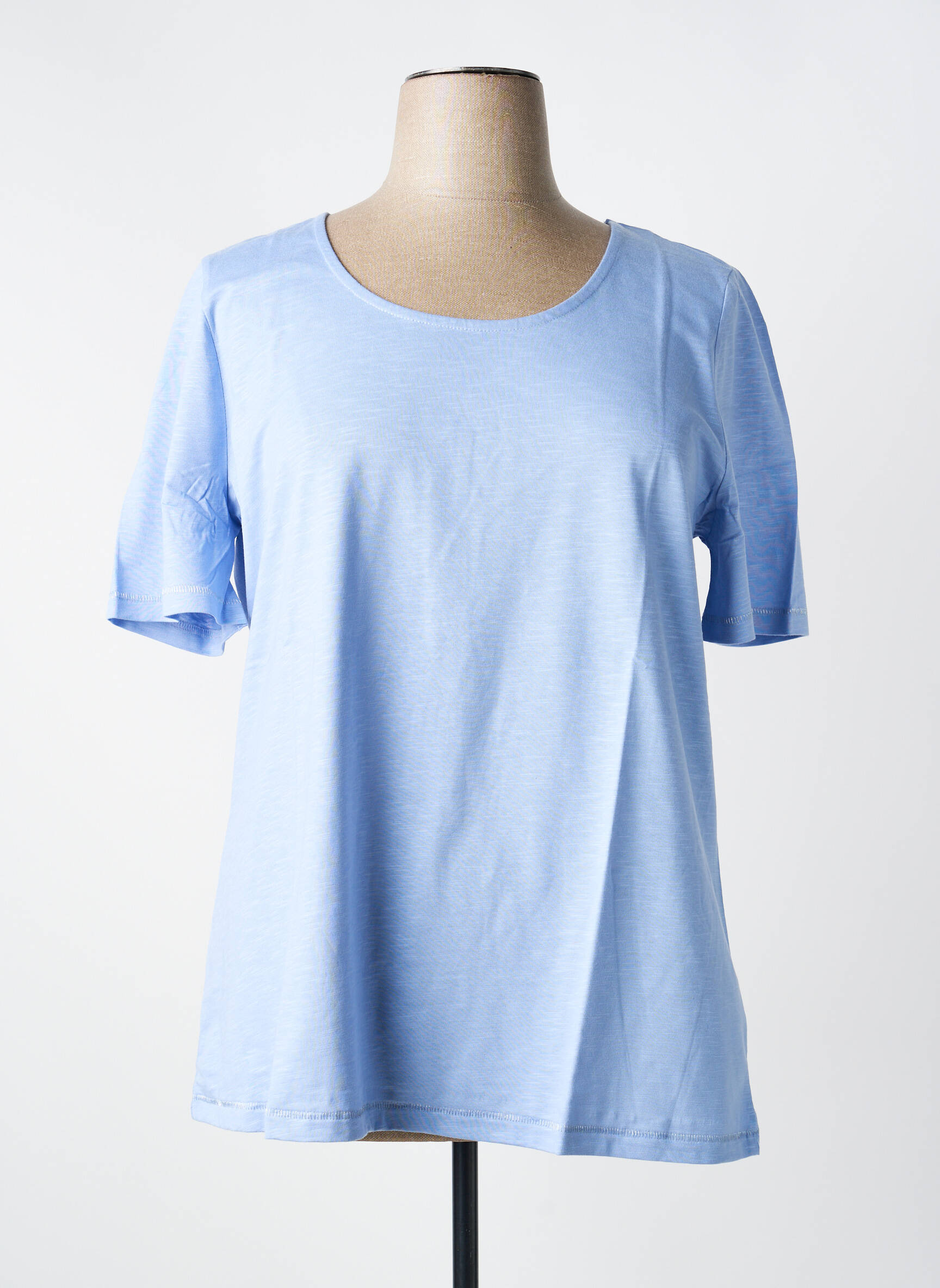 T-shirt coupe droite manches courtes bleu SHEEGO femme