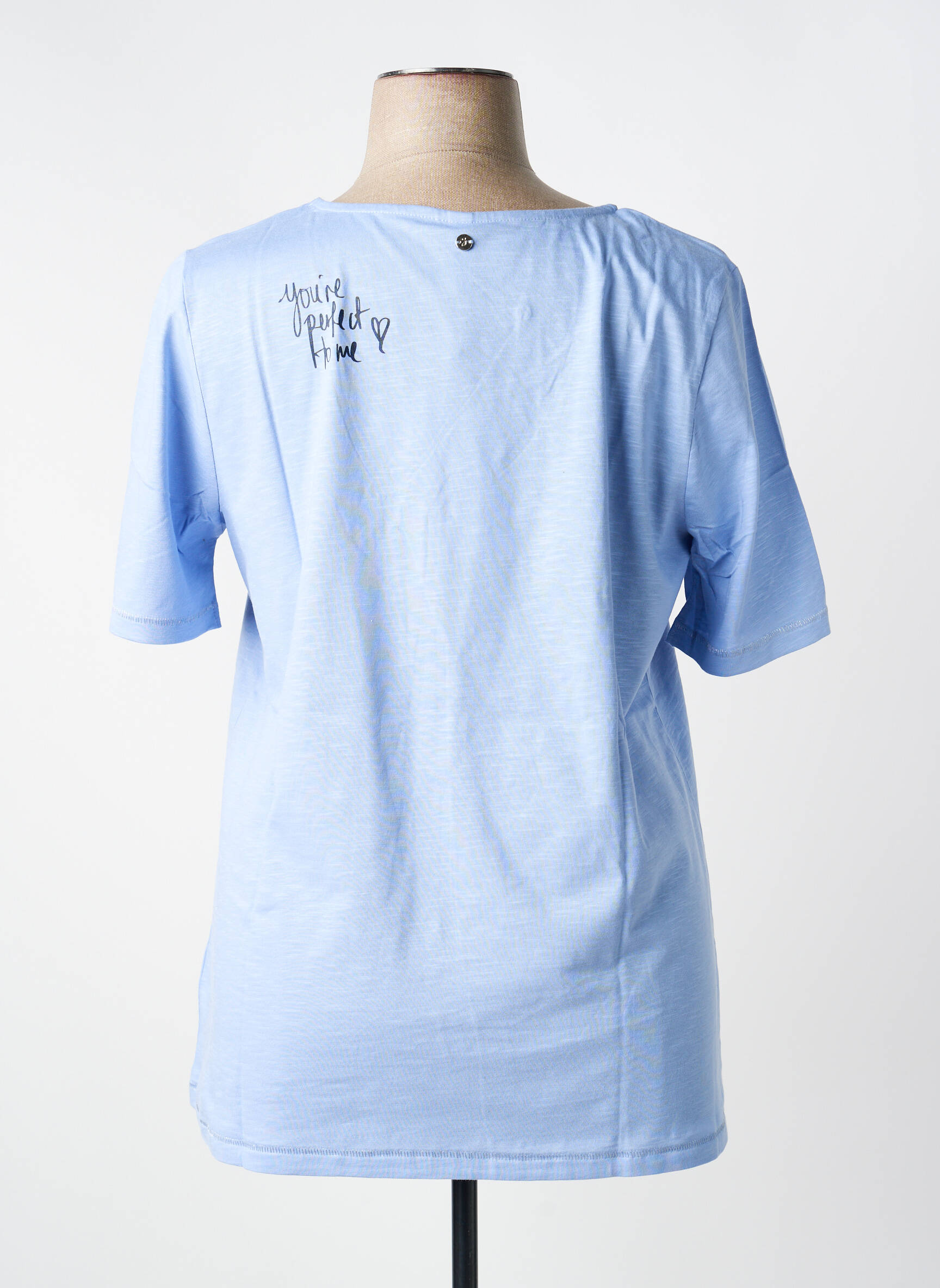 T-shirt coupe droite manches courtes bleu SHEEGO femme