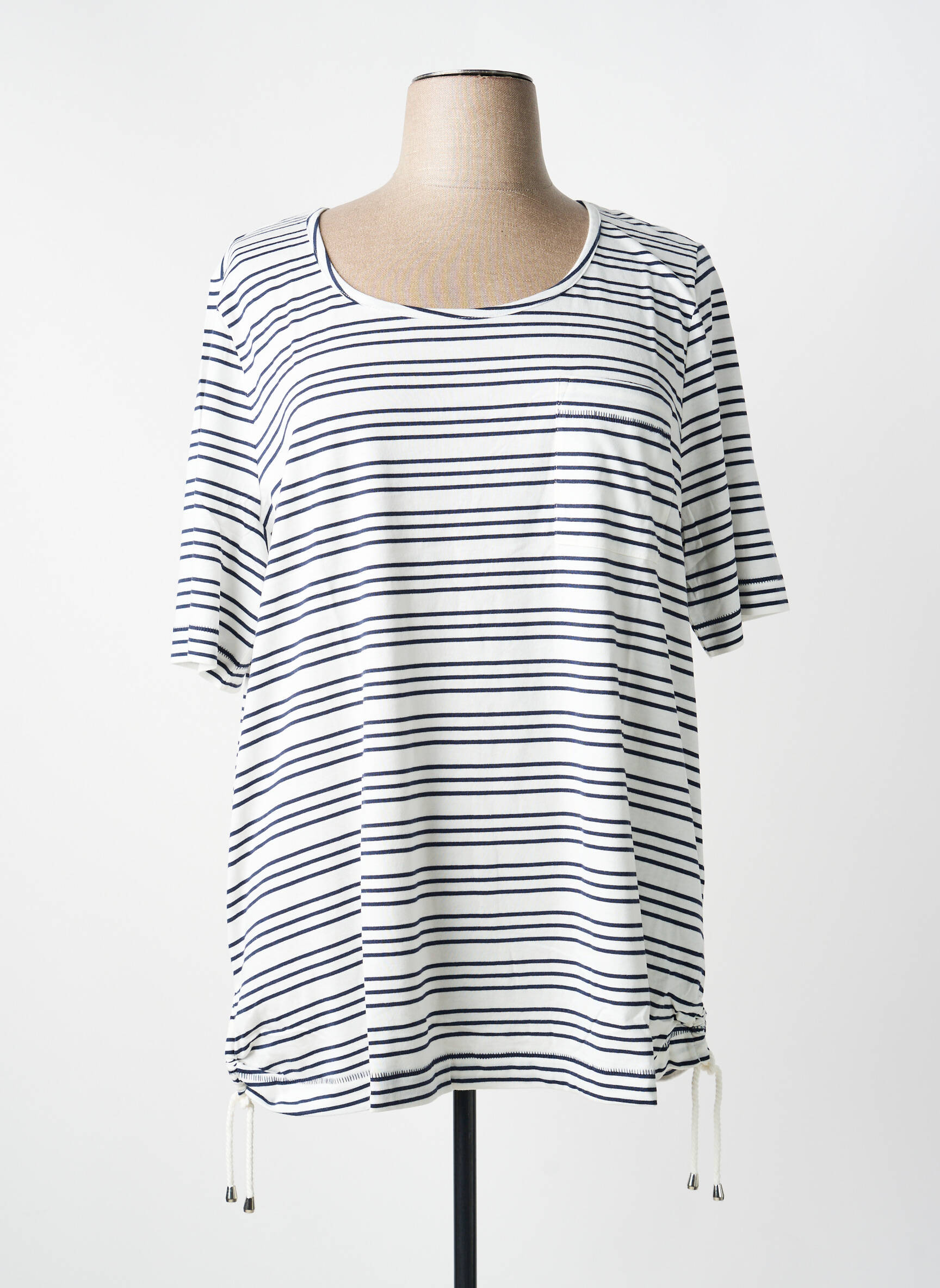 T-shirt coupe droite manches courtes blanc SHEEGO femme