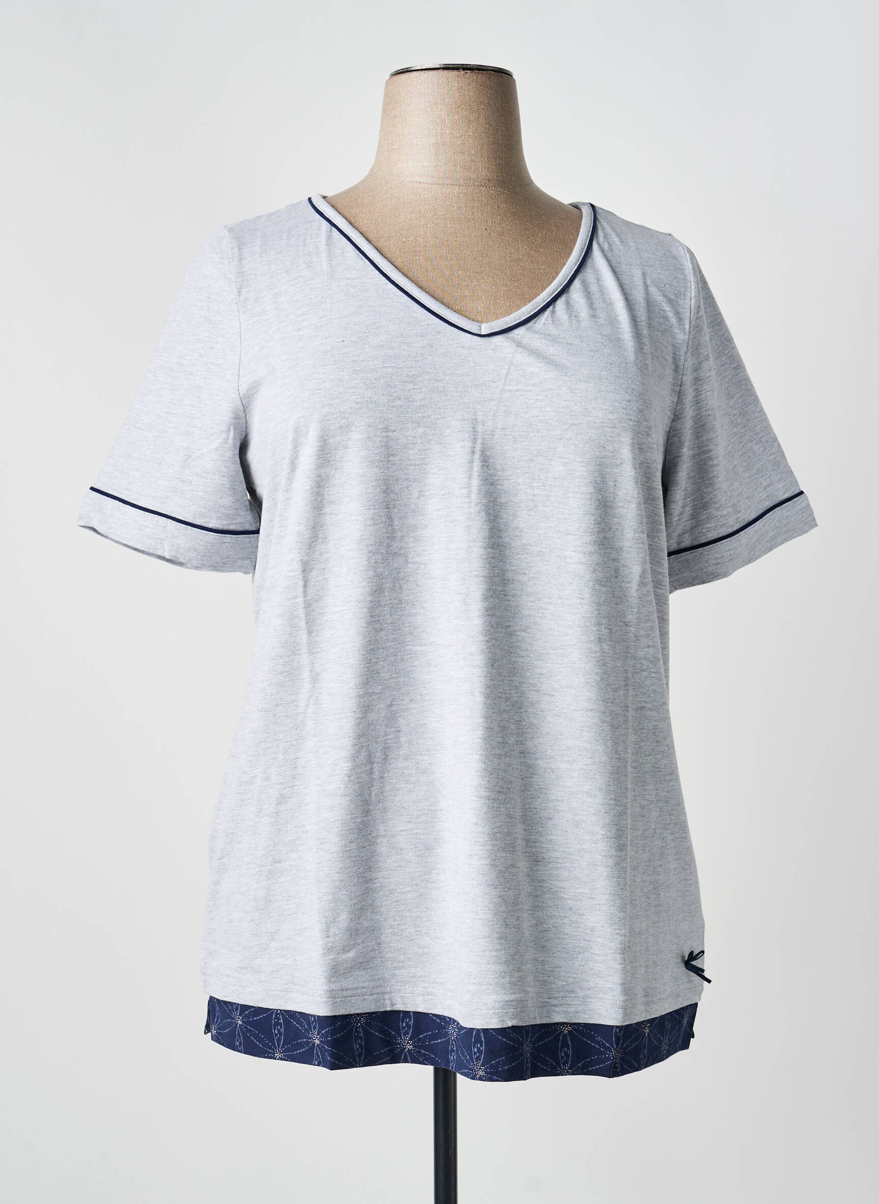 T-shirt coupe droite manches courtes gris SHEEGO femme