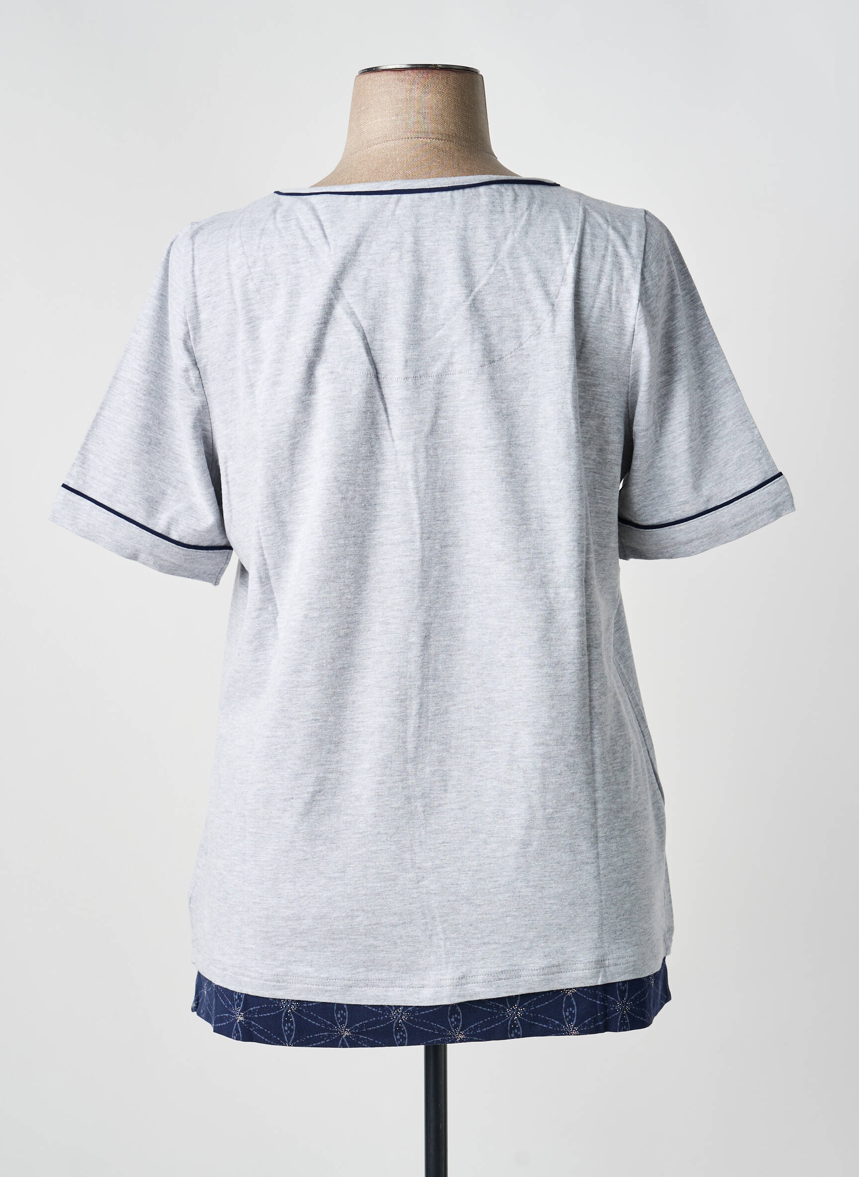 T-shirt coupe droite manches courtes gris SHEEGO femme