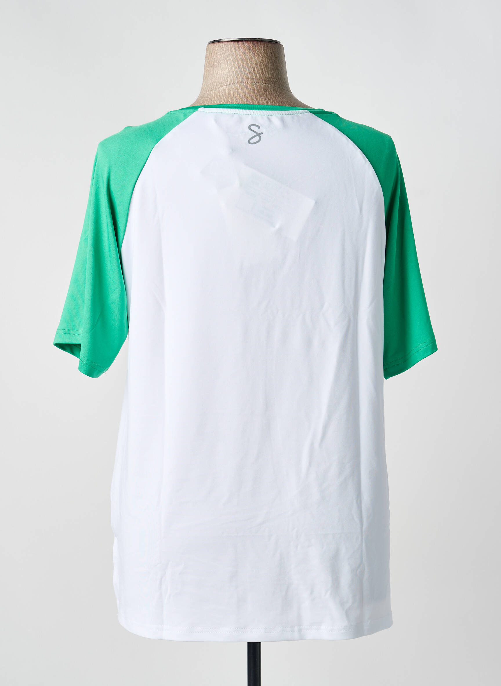T-shirt coupe droite manches courtes vert SHEEGO femme