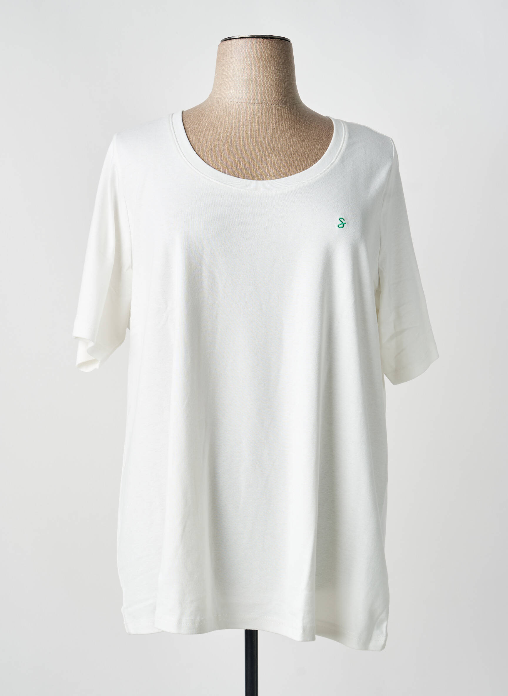 T-shirt coupe droite manches courtes blanc SHEEGO femme