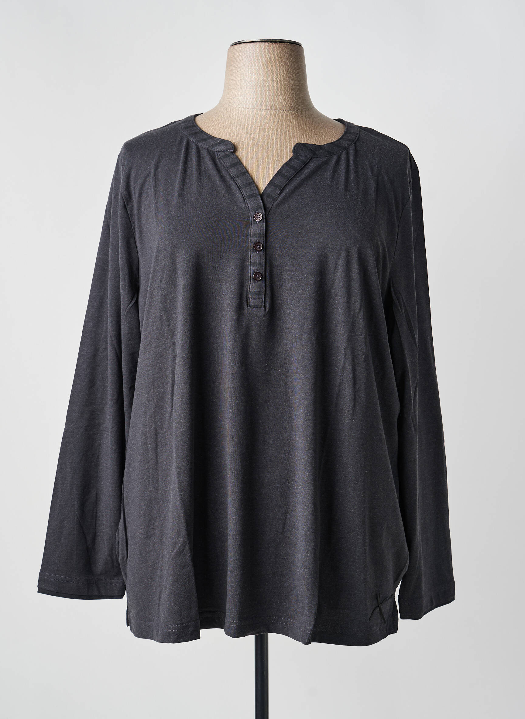 Top manches longues manches longues gris SHEEGO femme