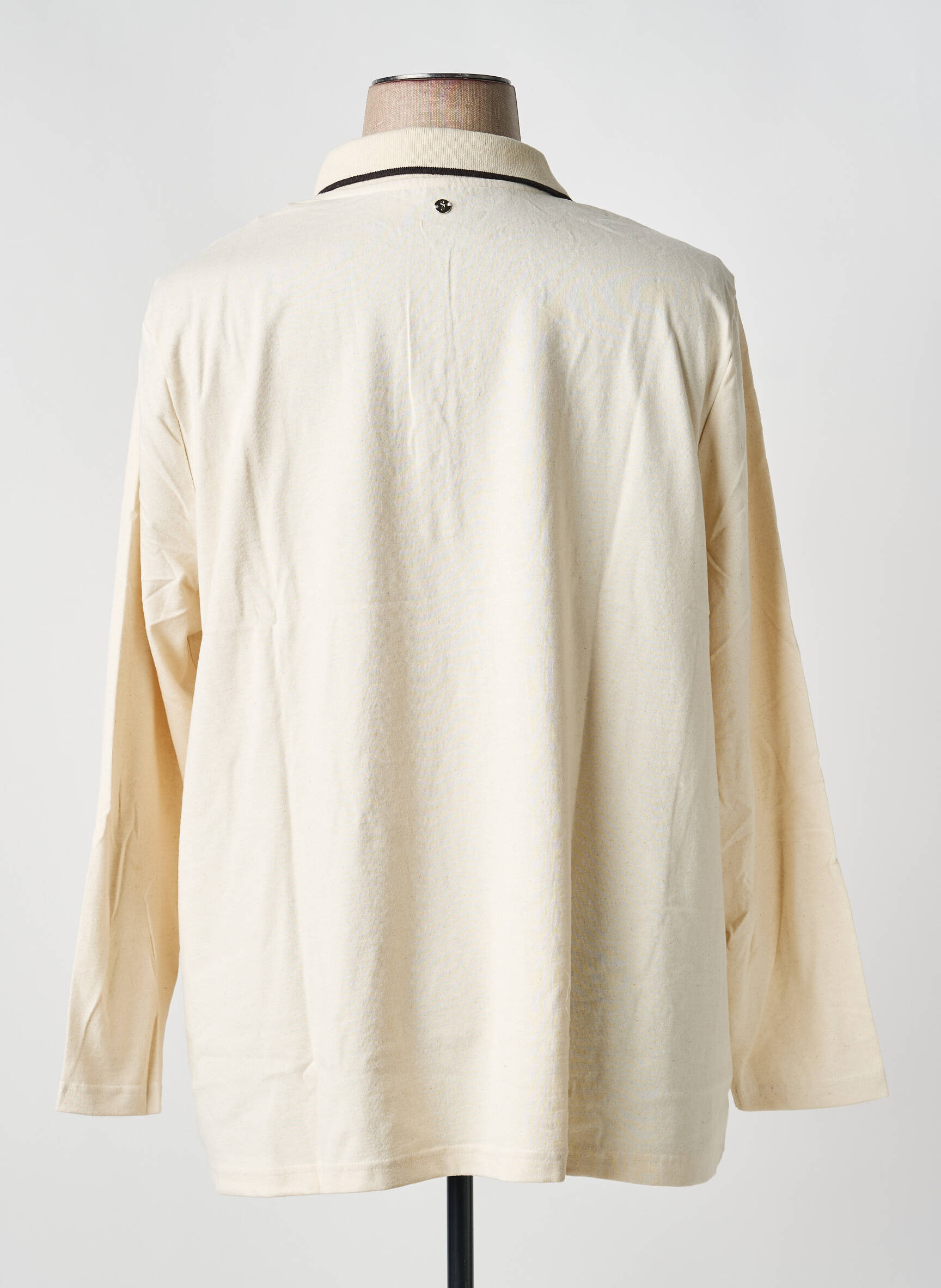 Polo coupe droite manches longues beige SHEEGO femme