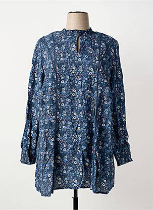 Tunique manches longues fermeture boutonnée sur le devant bleu SHEEGO femme