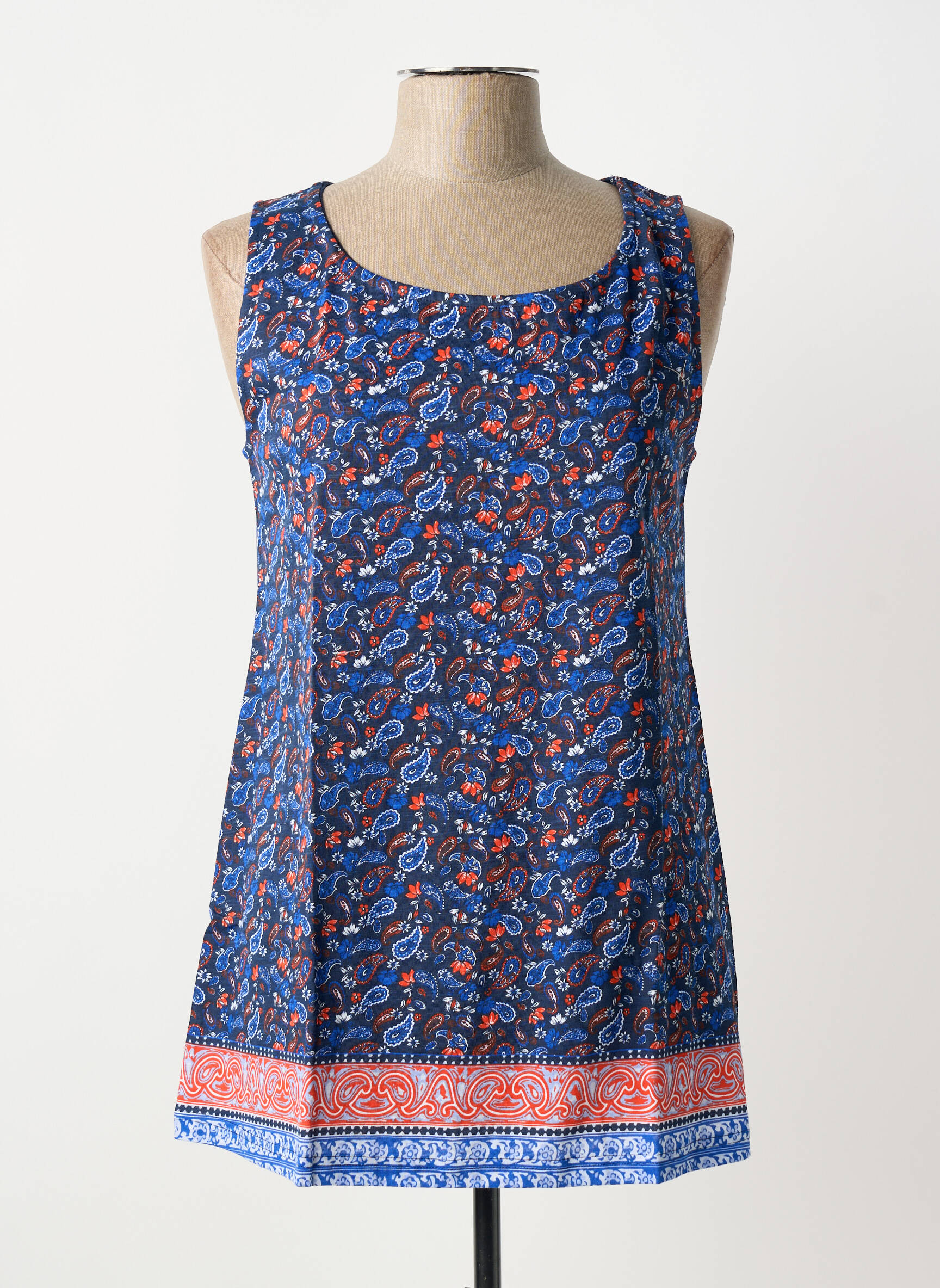 Débardeur coupe droite sans manche bleu SHEEGO femme