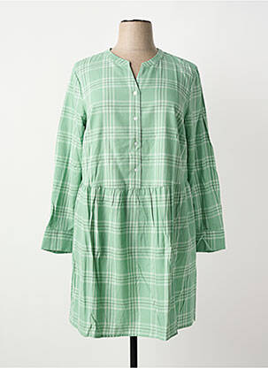 Robe mi-longue manches longues manches longues vert SHEEGO femme