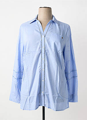 Chemisier coupe droite manches longues bleu SHEEGO femme