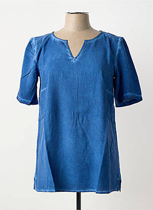Tunique manches courtes tissage jersey bleu SHEEGO femme