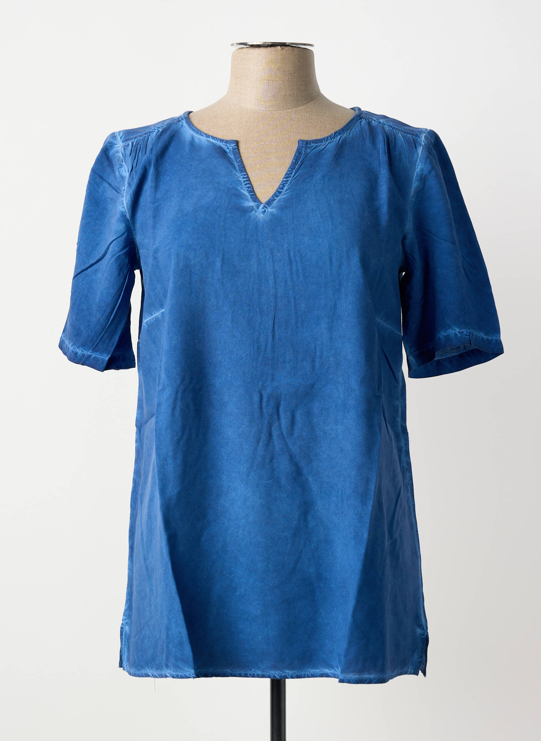 Tunique manches courtes tissage jersey bleu SHEEGO femme