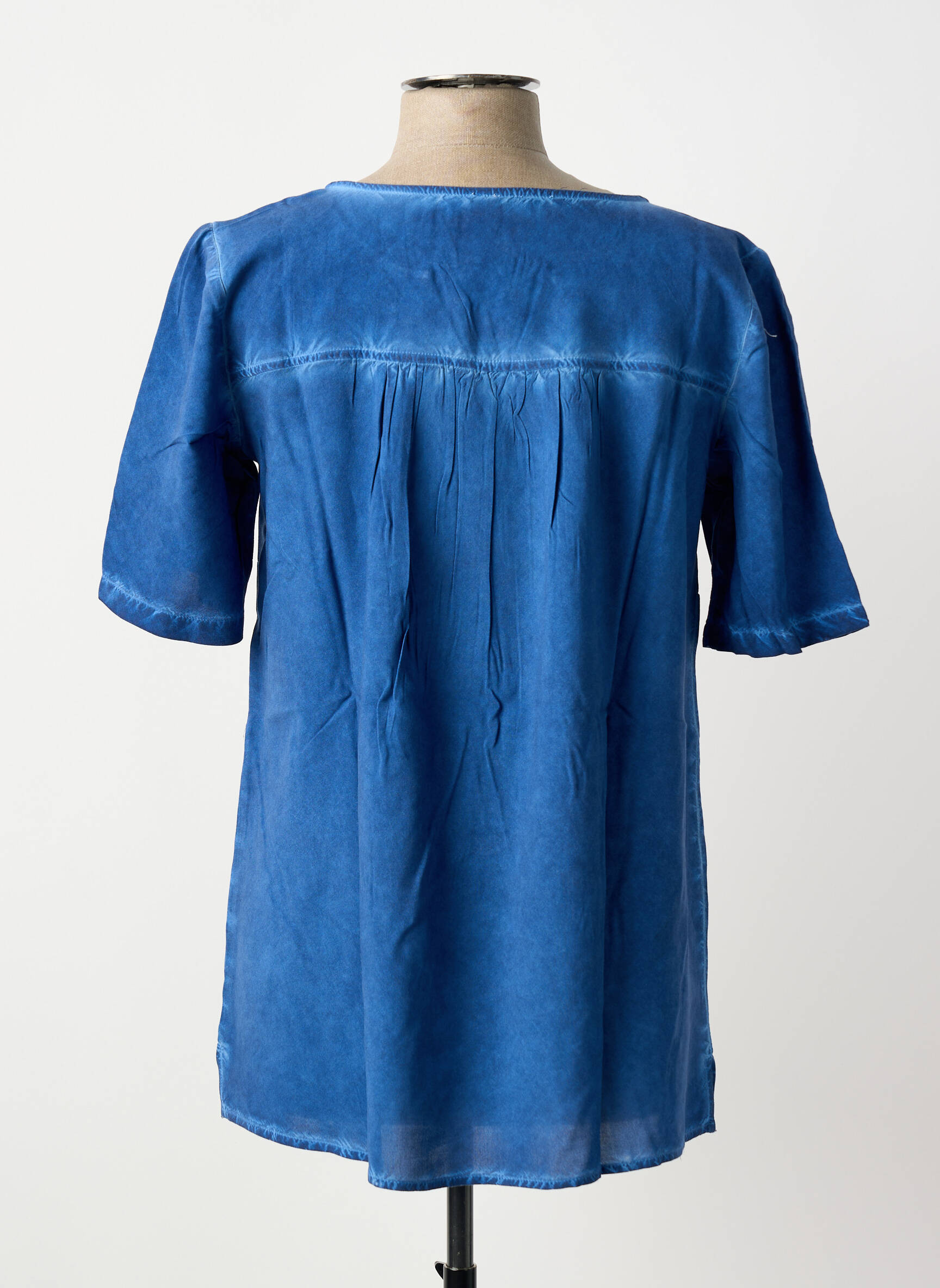 Tunique manches courtes tissage jersey bleu SHEEGO femme