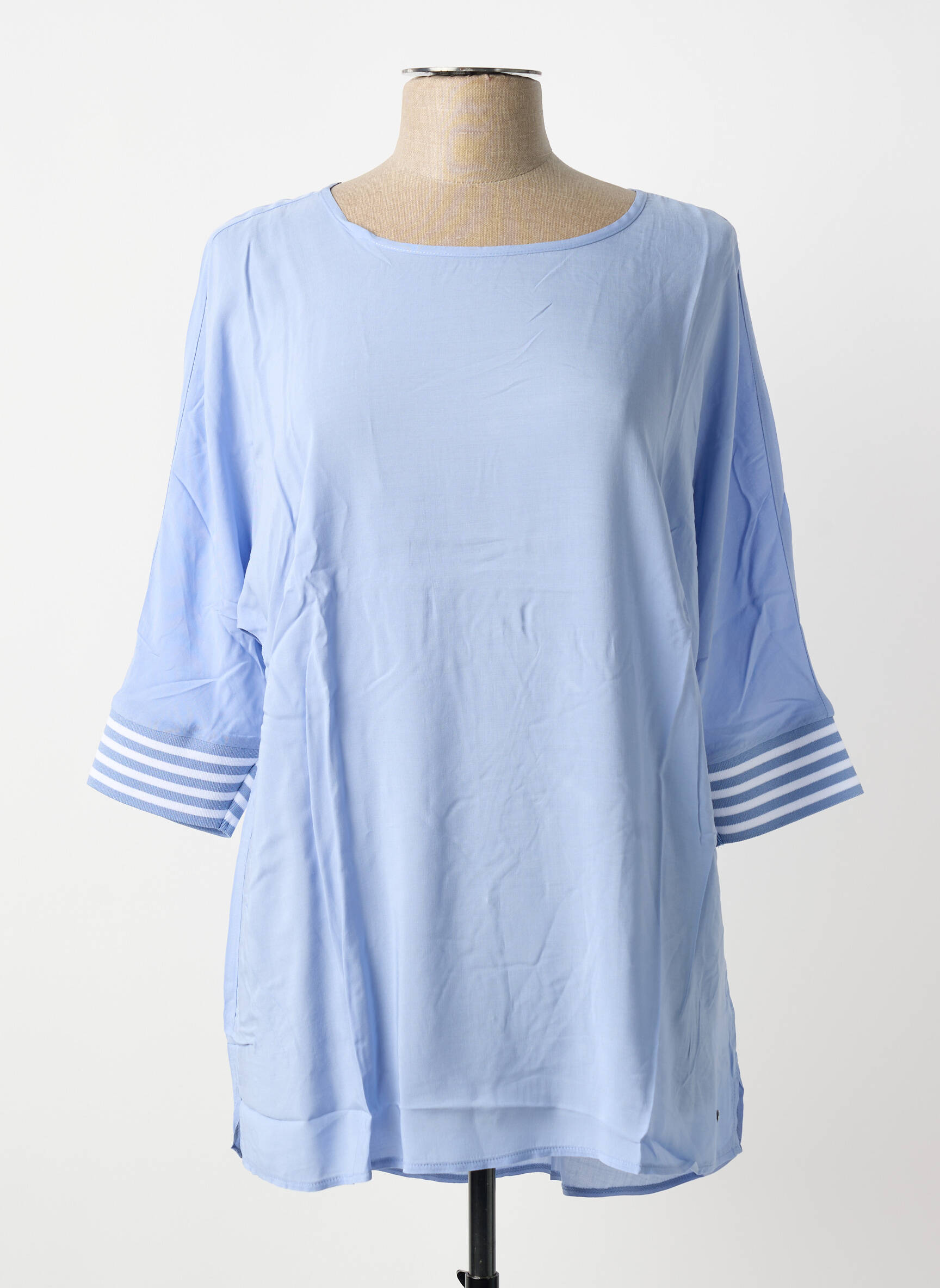 Tunique manches longues col rond bleu SHEEGO femme