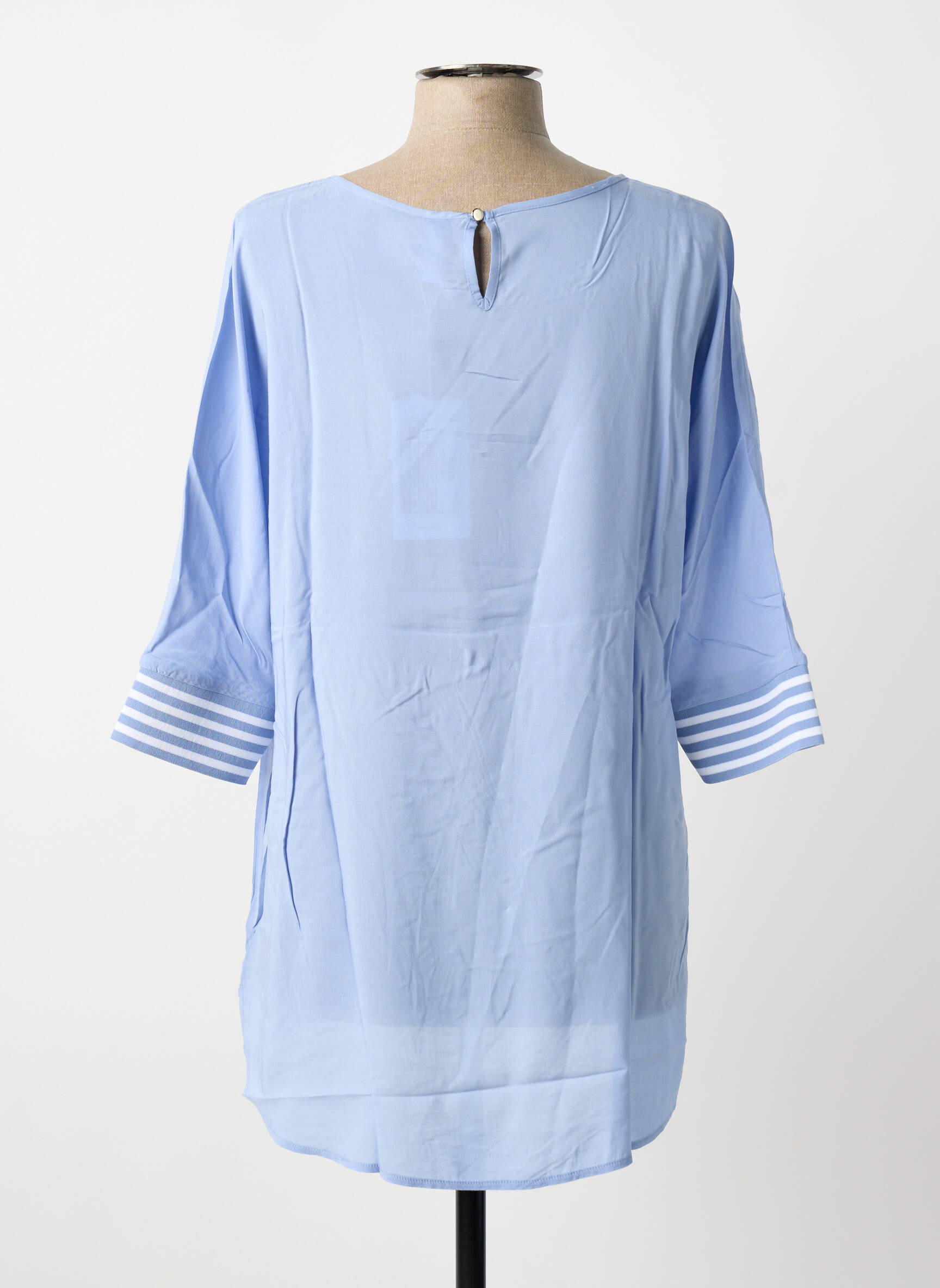 Tunique manches longues col rond bleu SHEEGO femme