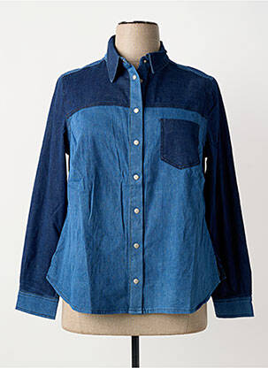 Chemisier coupe droite manches longues bleu SHEEGO femme