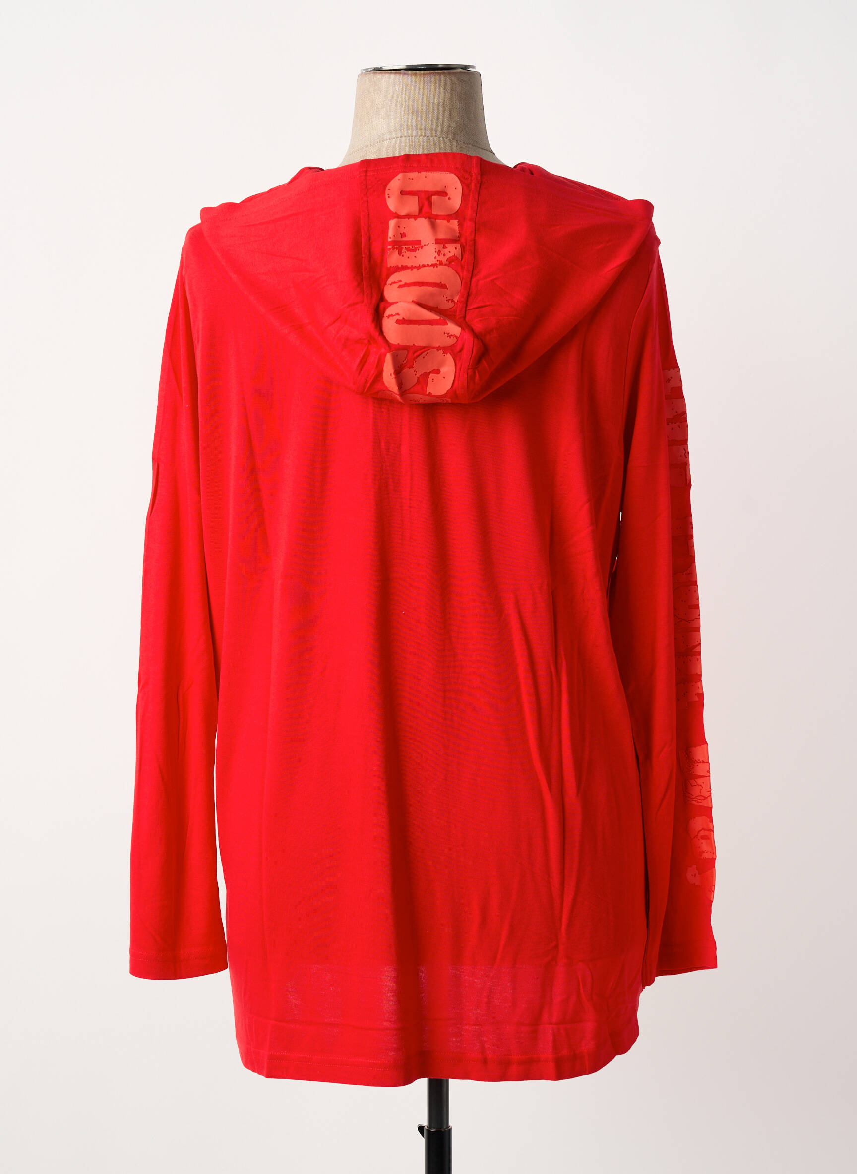 Sweat-shirt à capuche manches longues manches longues rouge SHEEGO femme