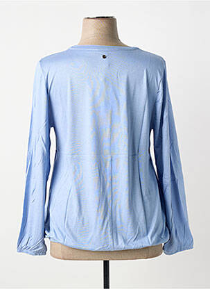 Blouse tissage popeline manches longues bleu SHEEGO femme