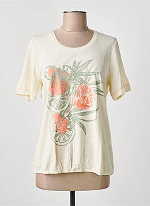 T-shirt sérigraphie manches courtes beige BARBARA LEBEK femme