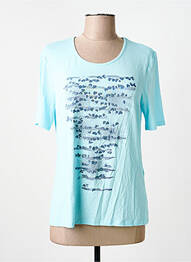 T-shirt sérigraphie manches courtes bleu BARBARA LEBEK femme