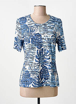 T-shirt stretch manches courtes bleu BARBARA LEBEK femme