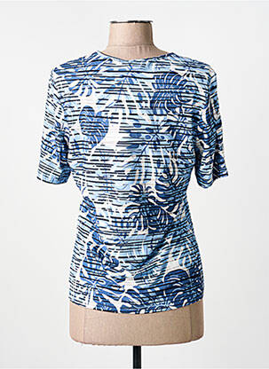 T-shirt stretch manches courtes bleu BARBARA LEBEK femme