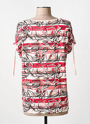 T-shirt col v manches courtes rose BARBARA LEBEK femme