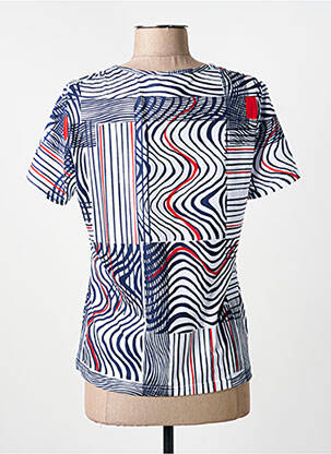 T-shirt stretch manches courtes bleu GUY DUBOUIS femme
