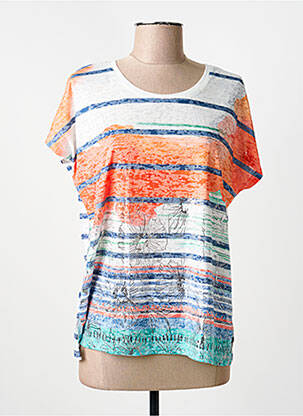 T-shirt sérigraphie manches courtes bleu GUY DUBOUIS femme