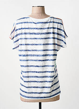 T-shirt sérigraphie manches courtes bleu GUY DUBOUIS femme