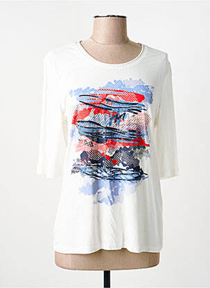 T-shirt stretch manches courtes blanc BARBARA LEBEK femme