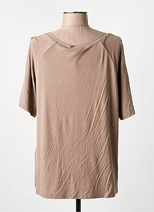 T-shirt col rond manches courtes marron TUZZI femme