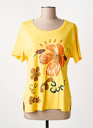 T-shirt sérigraphie manches courtes orange GUY DUBOUIS femme