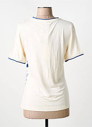 T-shirt sérigraphie avec strass manches courtes beige BARBARA LEBEK femme