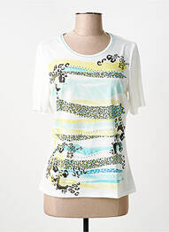 T-shirt sérigraphie avec strass manches courtes blanc BARBARA LEBEK femme