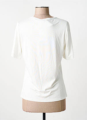 T-shirt sérigraphie avec strass manches courtes blanc BARBARA LEBEK femme